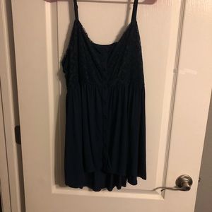Navy blue baby doll top